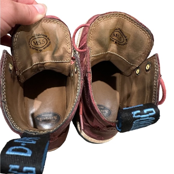 john Fluevog 7th Heaven 6 eyelet derby swirl boots burgundy size 7.5! - Picture 13 of 14